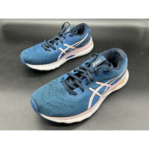Asics Womens Size 7.5 W Gel Nimbus 24 1012B199 Blue Running Shoes Sneakers - Picture 2 of 12
